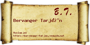Bervanger Tarján névjegykártya